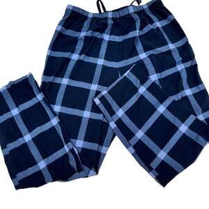Nautica Men's Plaid Blue/Navy Fleece Pajama Pants